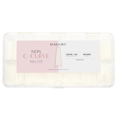 Kiara Sky Non C-Curve Nail Tips XXL - Coffin Natural