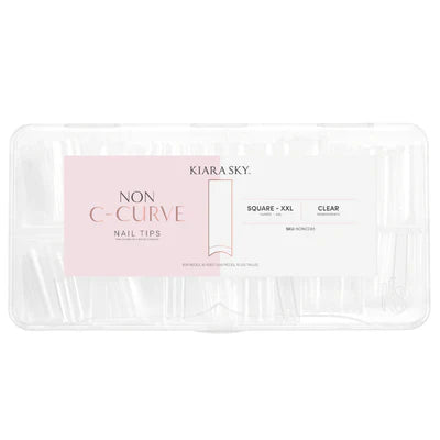 Kiara Sky Non C-Curve Nail Tips XXL - Square Clear