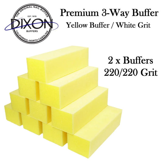 Dixon 3 Way Buffer - Yellow with White Grit (220/220) (2 Pieces)