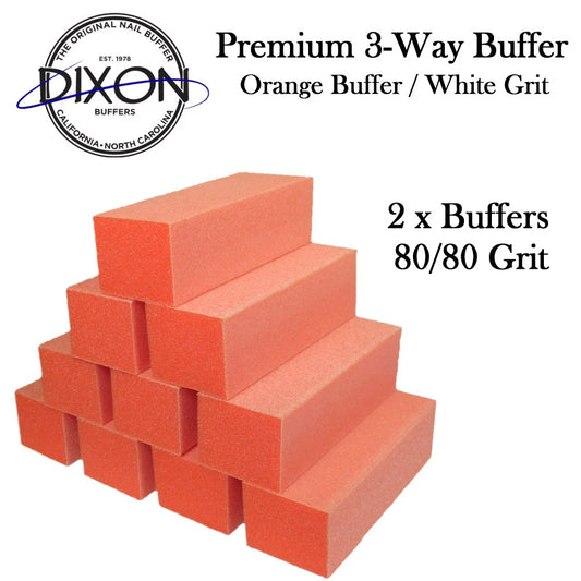 Dixon 3 Way Buffer - Orange with White Grit (60/60) (80/80) (100/100) (2 Pieces)
