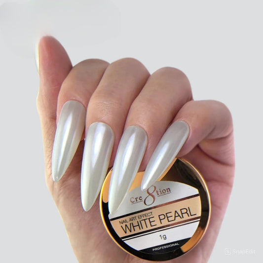 Cre8tion White Pearl Chrome Nail Art Effect 1g
