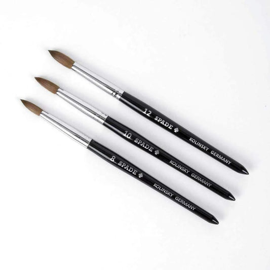 Spade Kolinsky Acrylic Brush Black/Wood Handle