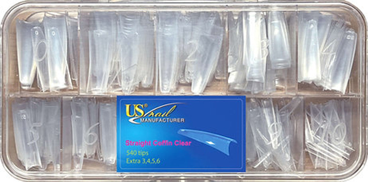 USN - Straight Coffin Clear Nail Tips Refill