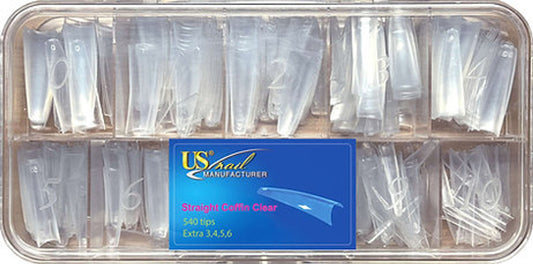 USN - Straight Coffin Clear Nail Tips Refill
